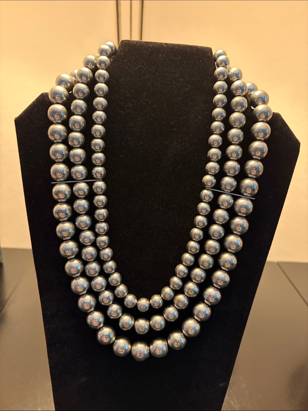Layered Silver tone Bead Necklace - Women Jewelry
